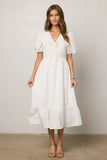 Jozette Floral Midi Dress in Off White FINAL SALE