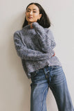 Carla Fuzzy Knit Sweater in Blue FINAL SALE