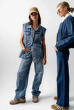 Taylor Denim Vest in Medium Wash FINAL SALE