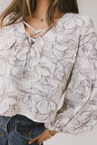 Isa Floral Blouse in Cream FINAL SALE