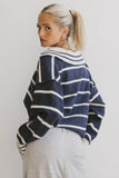 Marina Collared Pullover in Navy FINAL SALE