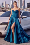 COSIMA GOWN LUXE SATIN A LINE CORSET DRESS