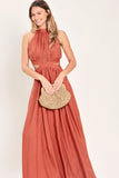 HALTER MAXI DRESS WITH SIDE CUT OUTS