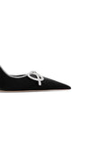 Elegant Stiletto Heel Bow Mid Heel Pumps