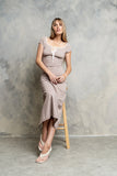 Deana Striped Maxi Dress in Mocha