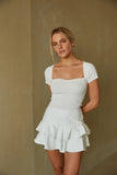 Addie Faux Leather Ruffle Skort