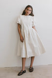 Eliana Pleated Midi Dress in Cream FINAL SALE