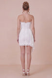 Lace White Bodycon Sweetheart Graduation Dress with Drape
