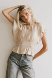 Whit Smocked Blouse in Cream FINAL SALE