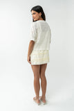 Cassidy Embroidered Button Up in Ivory