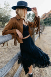 Bridget Fringe Jacket in Cognac