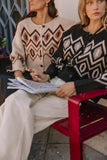 Angelica Geometric Cardigan in Black FINAL SALE