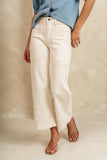 Mylah Wide Leg Jeans in Ivory