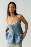 Mckell Peplum Tank Top in Blue