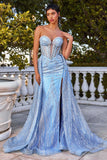 HOLLIS GOWN STRAPLESS GLITTER GOWN OVERSKIRT