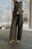 Arden Herringbone Wide Leg Trousers