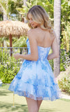 LUCY FLORAL PRINT MINI DRESS BLUE