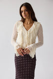 Joy Ruffle Top in Ivory FINAL SALE