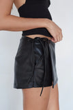 Karla Leather Wrap Mini Skort