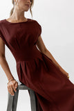 Matilda Pleated Maxi Dress in Rust FINAL SALE