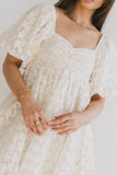 Elodie Floral Babydoll Dress in Cream FINAL SALE