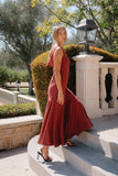 Marlon Maxi Dress in Red Brown