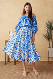BEACH DAY TOP SKIRT SET BLUE WHITE
