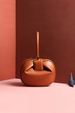 Womens Knotted Cherry Top Handle Clutch in Genuine Leather