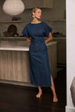 Jeanie Pleated Maxi Dress
