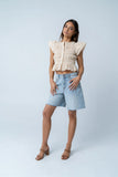 Holly Smocked Blouse in Cream