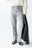 Willow Slim Straight Trouser in Grey