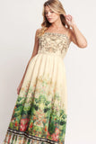 HEIRLOOM BORDER PRINTED MIDI DRESS