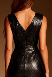 Gillter Black Bodycon Cowl Neck Cocktail Dress