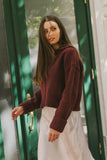 Hallie Zip Up Cardigan in Brick FINAL SALE