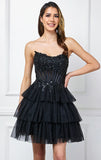 TANSY MINI DRESS FLORAL LACE STRAPLESS COCKTAIL DRESS
