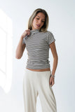 Lennon Striped Top in Brown