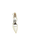Ivory Chunky Heels with Silver Chain Detailing
