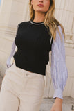 Montie Striped Sweater Top in Navy FINAL SALE