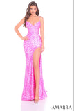 89405 Amarra Leopard Print Fitted Gown