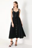LOVELY NOIR BLACK MIDI DRESS