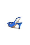 Open Toe Beaded Satin Stiletto Heels With Bow