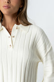 Brandi Collared Sweater in White
