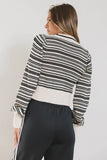 Kiara Striped Cardigan in Oatmeal FINAL SALE