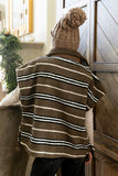 Mellanie Striped Sherpa Vest in Mocha FINAL SALE