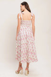 PETALS PROMISES PINK MIDI DRESS