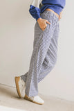Romero Gingham Pants in Navy FINAL SALE