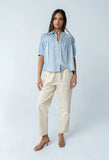 Whitney Button Up Blouse in Light Wash