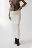Jozette Lace Midi Skirt in Ivory