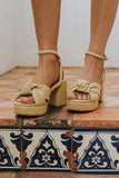 Reese Raffia Block Heels
