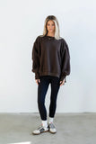 Moxie Oversized Sherpa Sweater in Brown FINAL SALE
